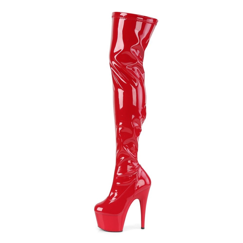 Pleaser Adore 3000 Platform Boots - Patent Red - Picture 5 of 5